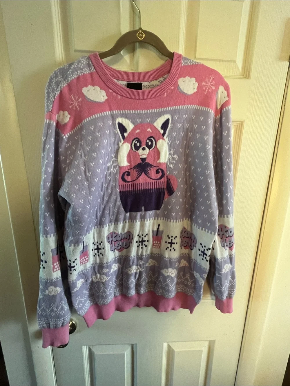 Novelty Purple & Pink Fox Knit Sweater